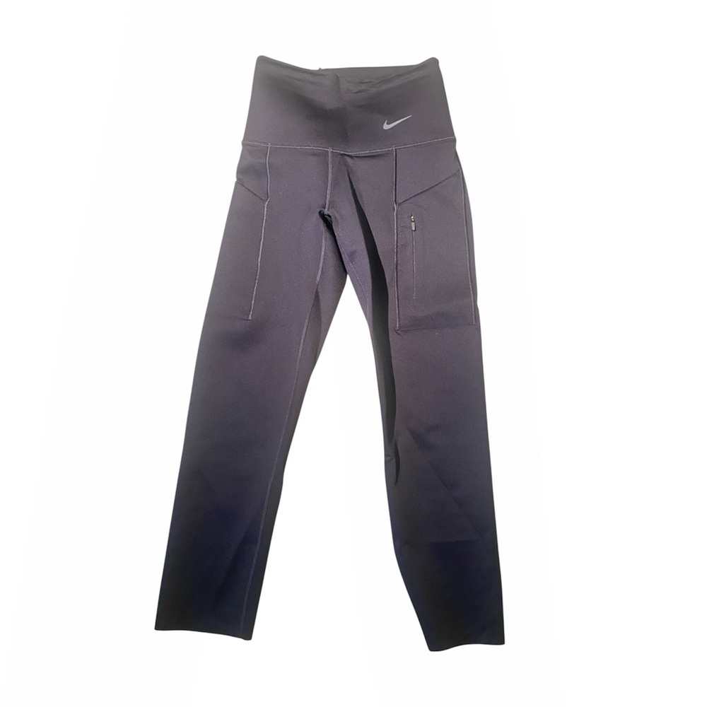 Nike Go Dri-fit Black Scuba Leggings With Zippers Size XS